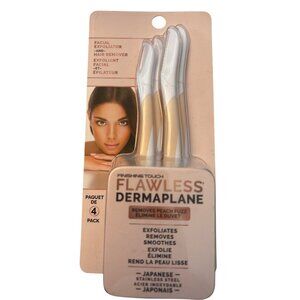 Finishing Touch Facial Exfoliator & Hair Remover Flawless Dermaplane  4-Pack